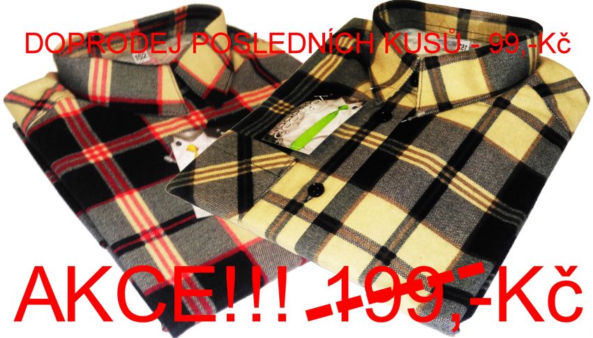 flanelová košile akce