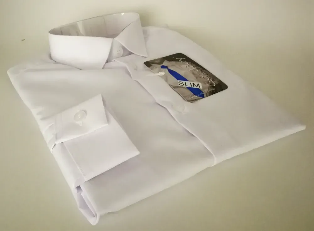 Chlapecká košile s dlouhým rukávem modrá s proužkem SLIM FIT