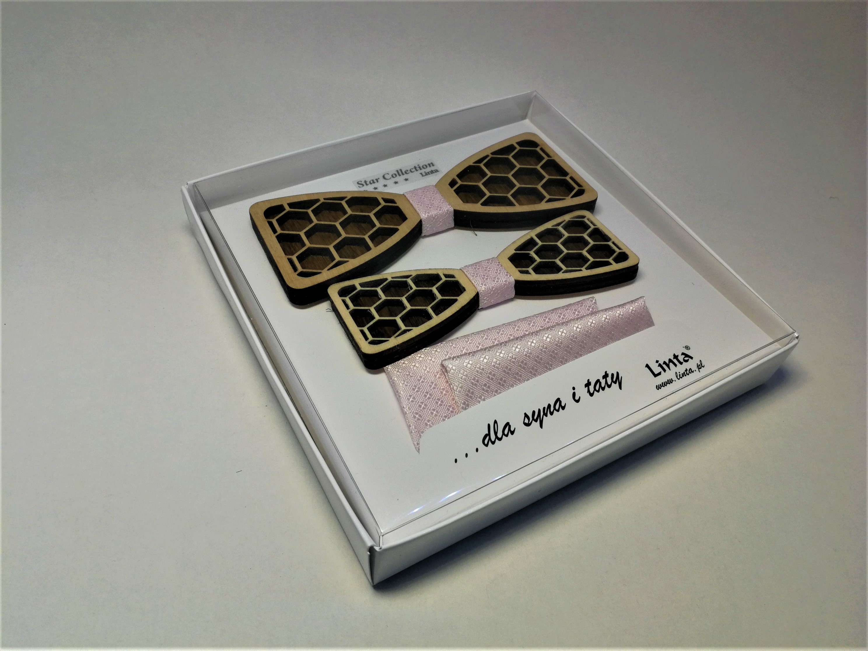 SET dřevěných motýlků s kap. - červená