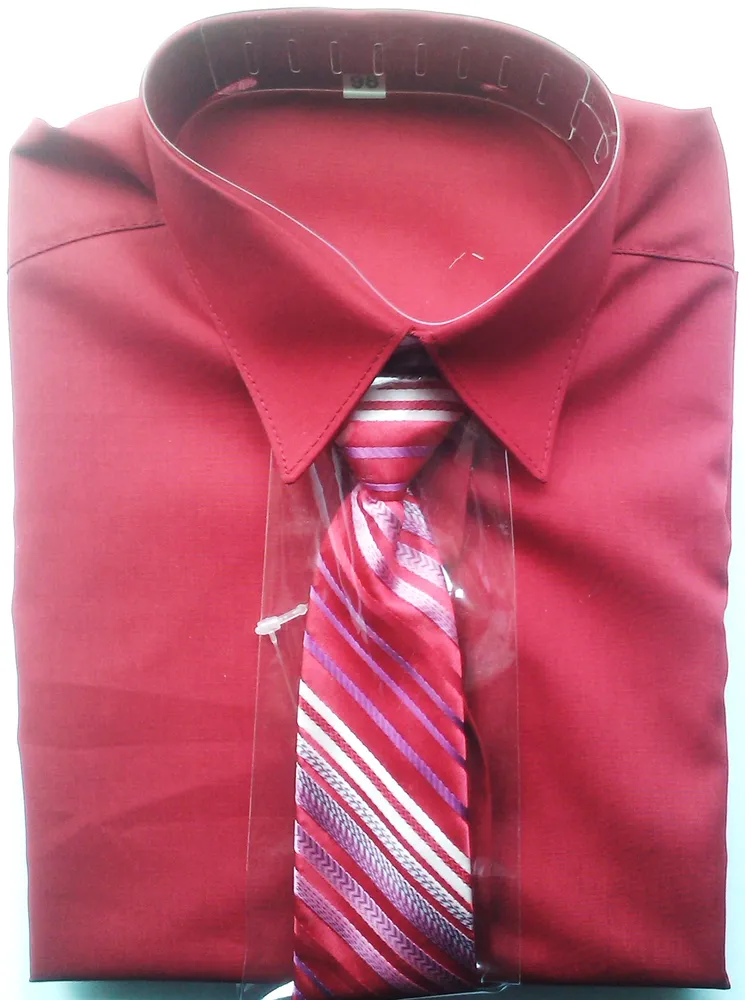 Chlapecká košile s dlouhým rukávem bordó