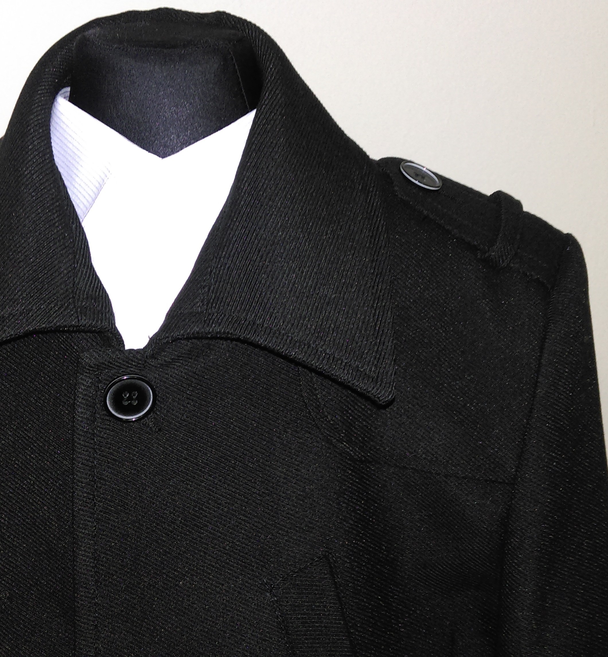 Chlapecký kabát černý s výložkami v.146-158