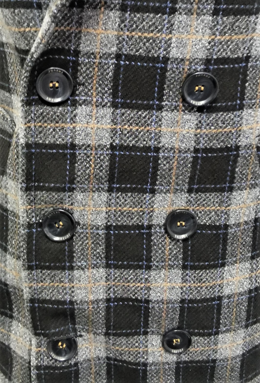 Chlapecký kabát zimní šedý béžový káro