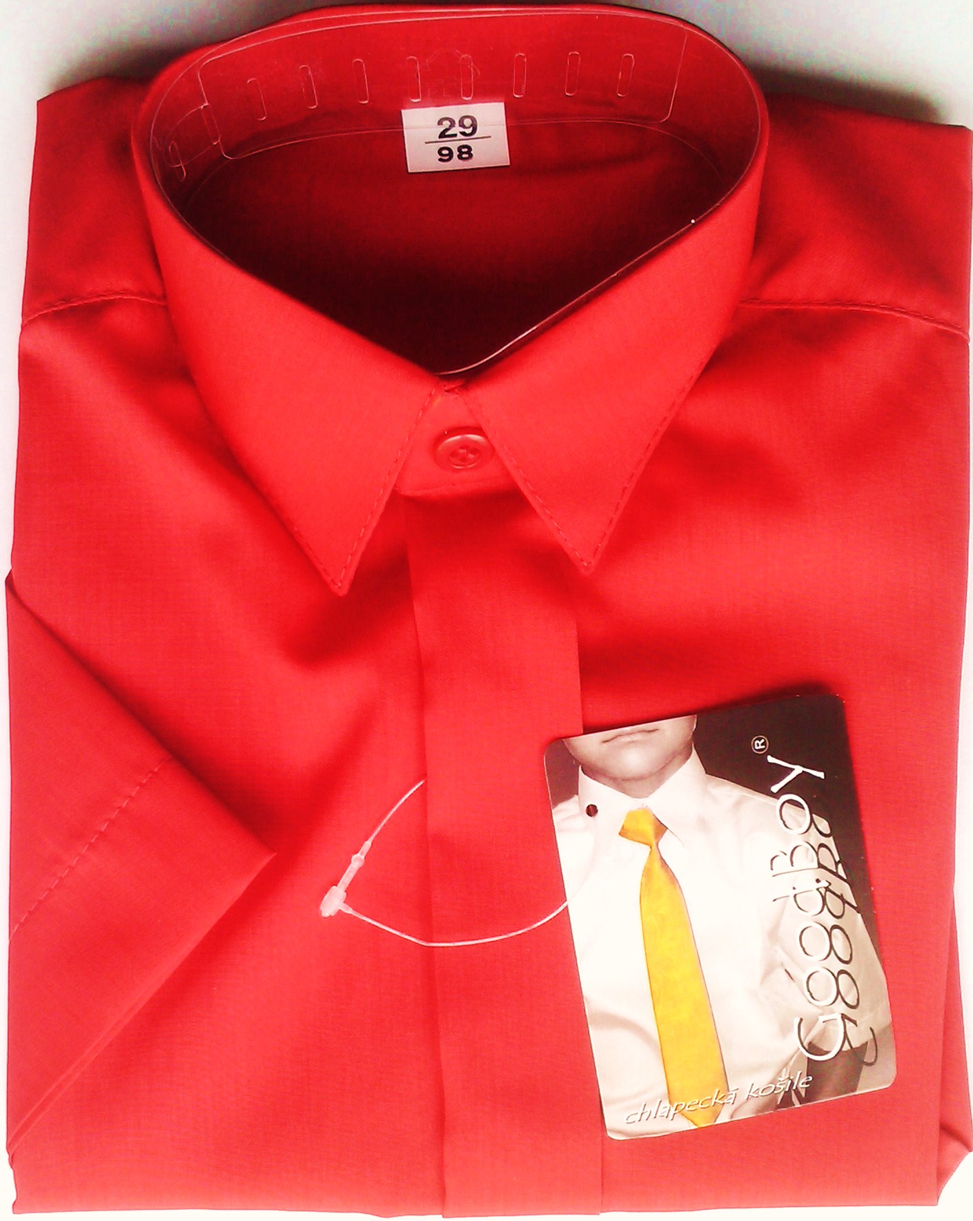 Chlapecká košile s krátkým rukávem červená