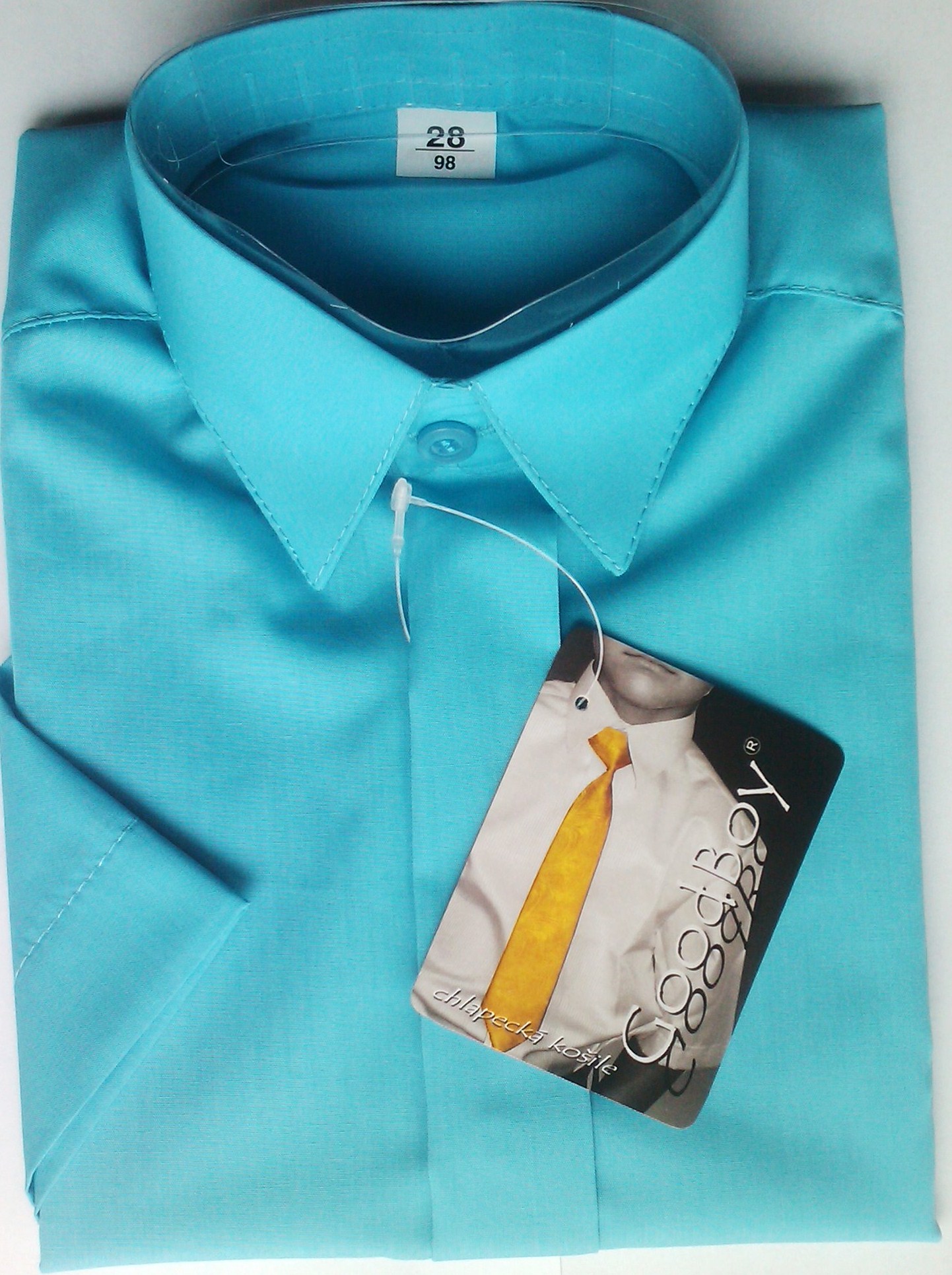 Chlapecká košile s krátkým rukávem tyrkysová