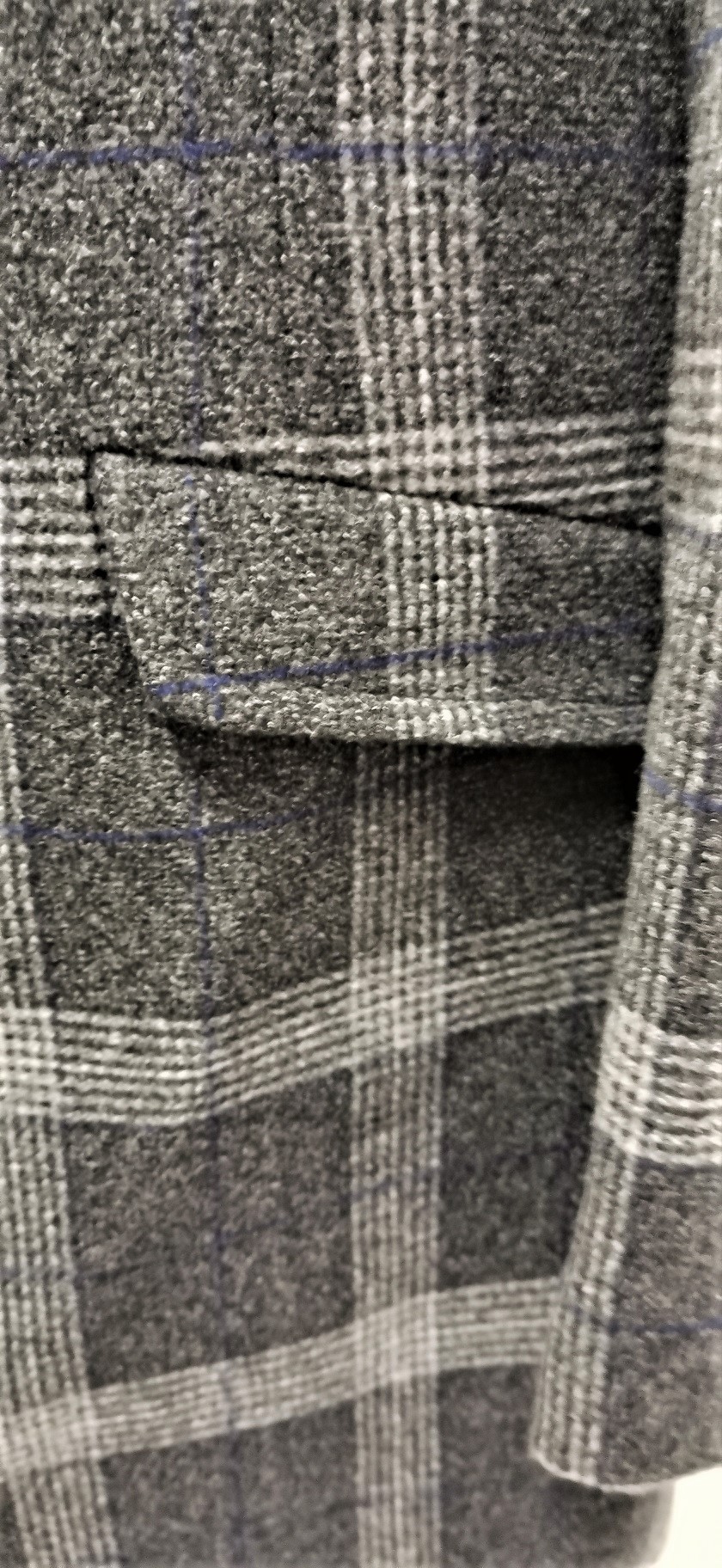 Chlapecký kabát zimní šedý káro