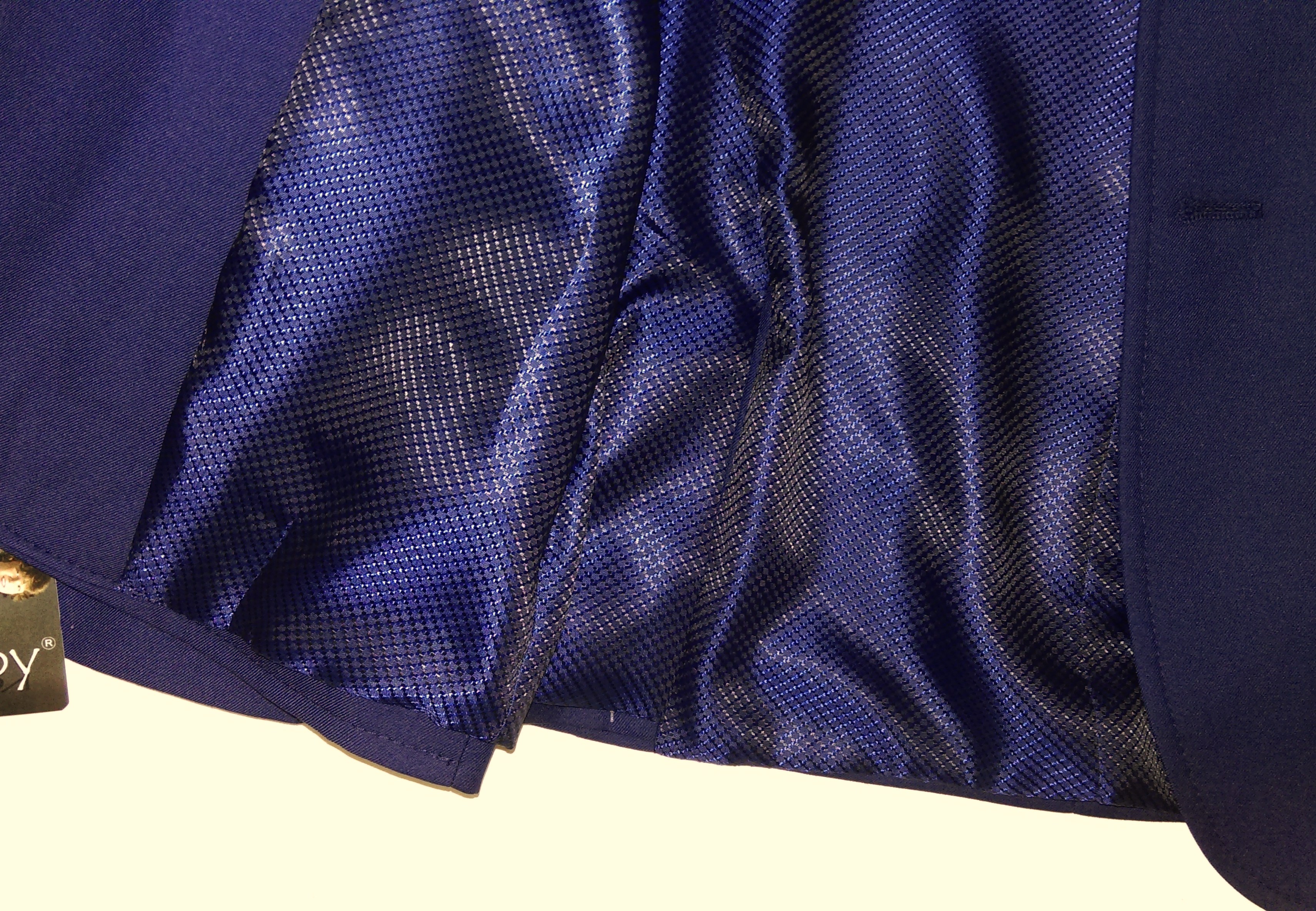 Chlapecký oblek modrý káro