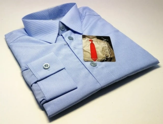Chlapecká košile s dlouhým rukávem modrá s proužkem SLIM FIT